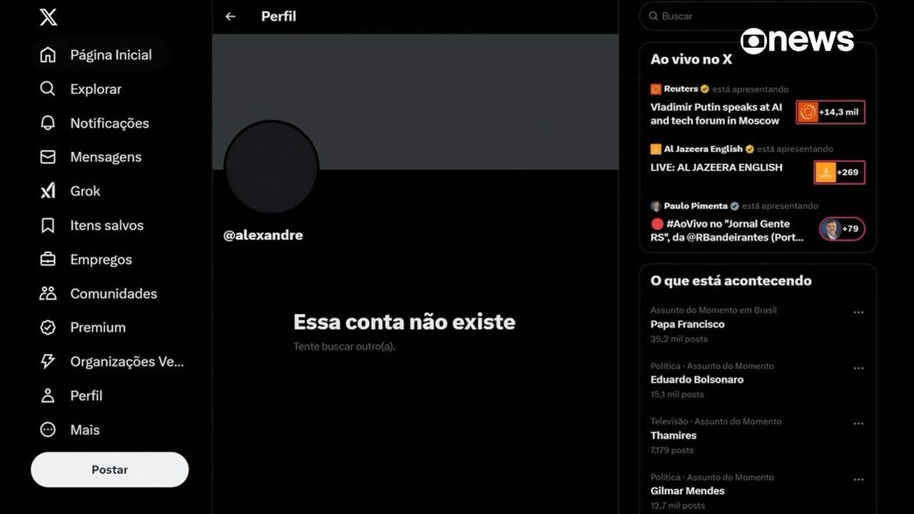 Alexandre de Moraes desativa sua conta na rede social X
